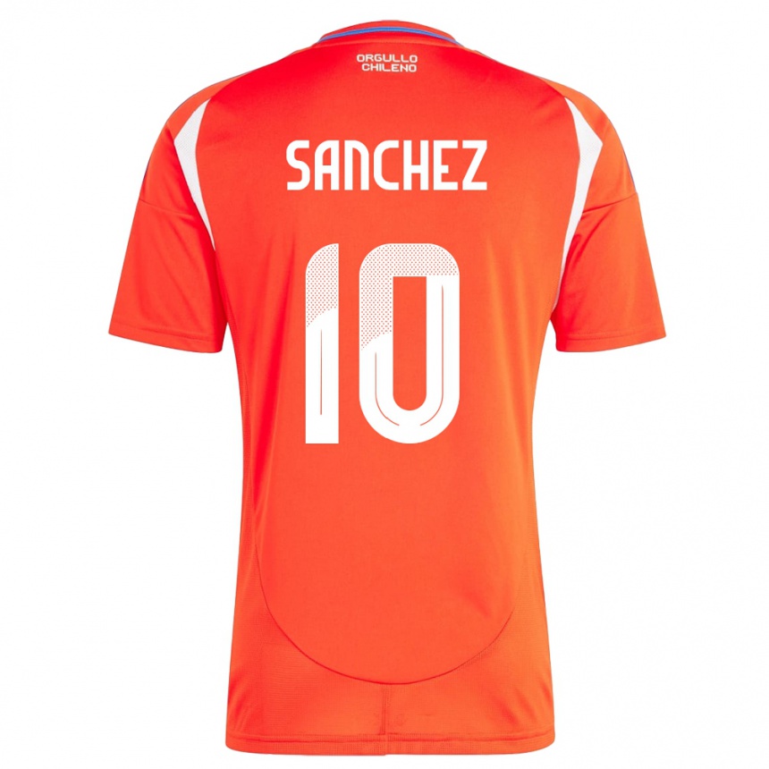 Gyermek Labdarúgás Chile Alexis Sánchez #10 Piros Hazai Jersey 24-26 Mez Póló Ing