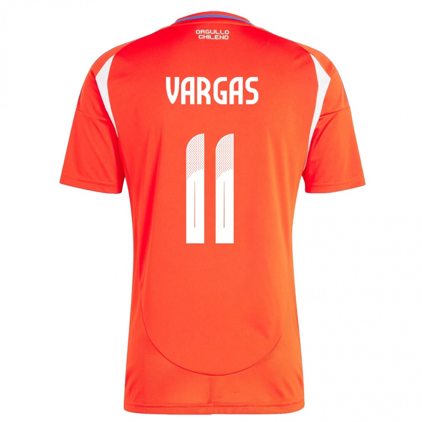 Gyermek Labdarúgás Chile Eduardo Vargas #11 Piros Hazai Jersey 24-26 Mez Póló Ing