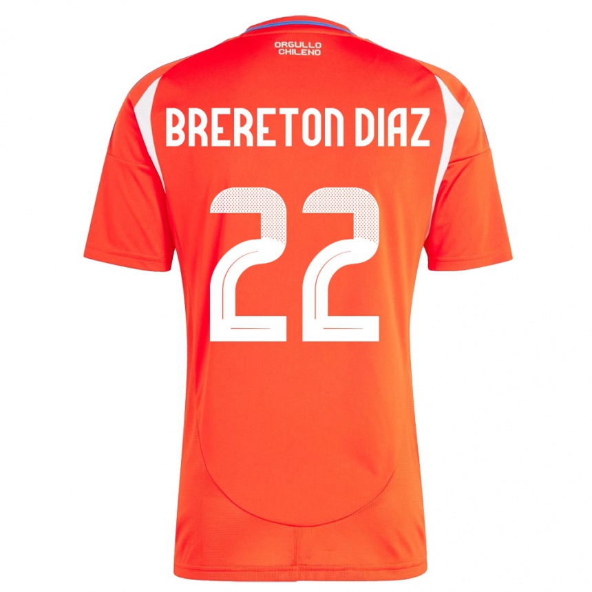 Gyermek Labdarúgás Chile Ben Brereton Díaz #22 Piros Hazai Jersey 24-26 Mez Póló Ing