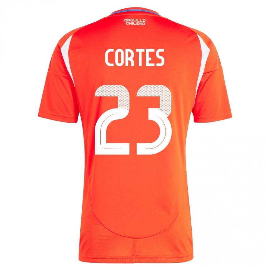 Gyermek Labdarúgás Chile Brayan Cortés #23 Piros Hazai Jersey 24-26 Mez Póló Ing