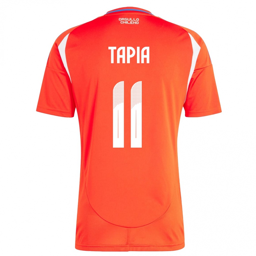 Gyermek Labdarúgás Chile Gonzalo Tapia #11 Piros Hazai Jersey 24-26 Mez Póló Ing