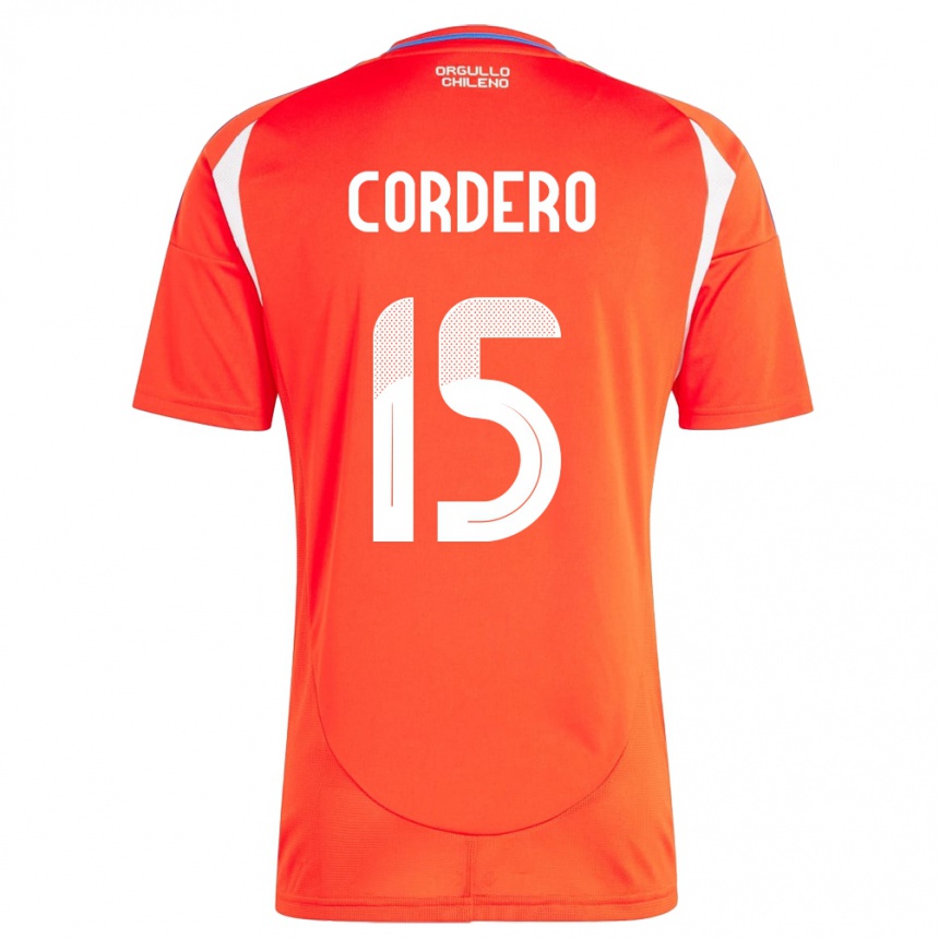 Gyermek Labdarúgás Chile Renato Cordero #15 Piros Hazai Jersey 24-26 Mez Póló Ing