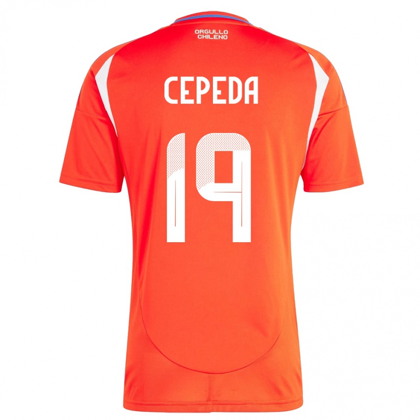 Gyermek Labdarúgás Chile Lucas Cepeda #19 Piros Hazai Jersey 24-26 Mez Póló Ing