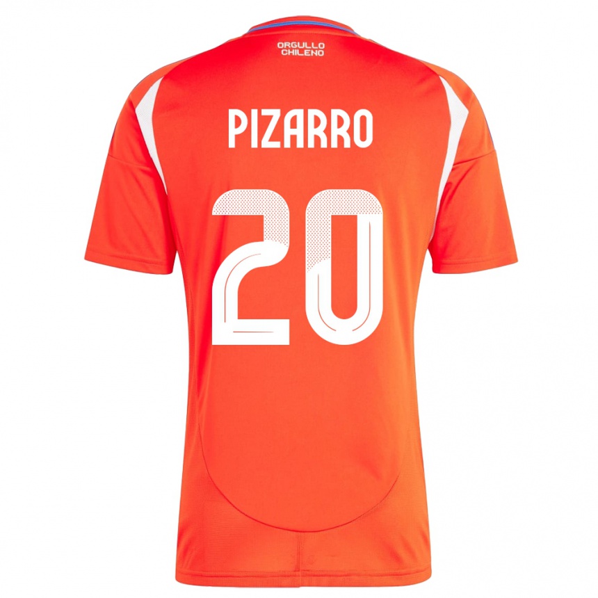 Gyermek Labdarúgás Chile Damián Pizarro #20 Piros Hazai Jersey 24-26 Mez Póló Ing