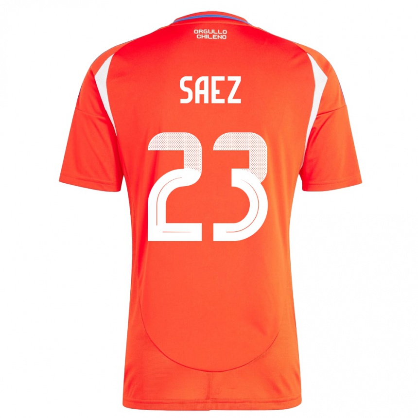 Gyermek Labdarúgás Chile Ignacio Sáez #23 Piros Hazai Jersey 24-26 Mez Póló Ing