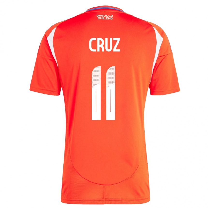 Gyermek Labdarúgás Chile Joan Cruz #11 Piros Hazai Jersey 24-26 Mez Póló Ing