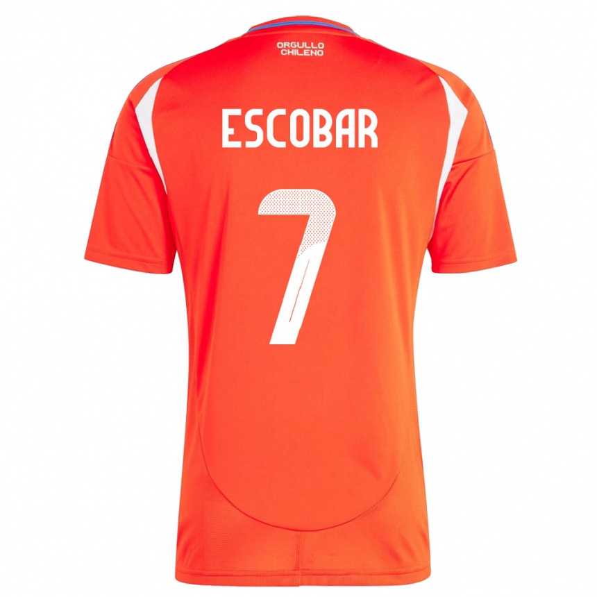 Gyermek Labdarúgás Chile Bastián Escobar #7 Piros Hazai Jersey 24-26 Mez Póló Ing