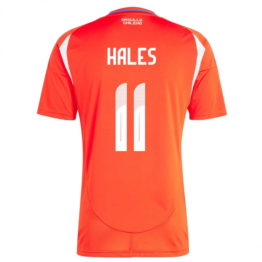 Gyermek Labdarúgás Chile Alejandro Hales #11 Piros Hazai Jersey 24-26 Mez Póló Ing