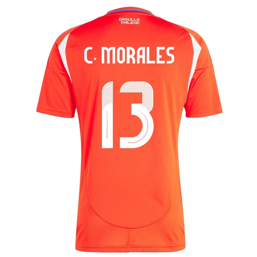 Gyermek Labdarúgás Chile Cristián Morales #13 Piros Hazai Jersey 24-26 Mez Póló Ing