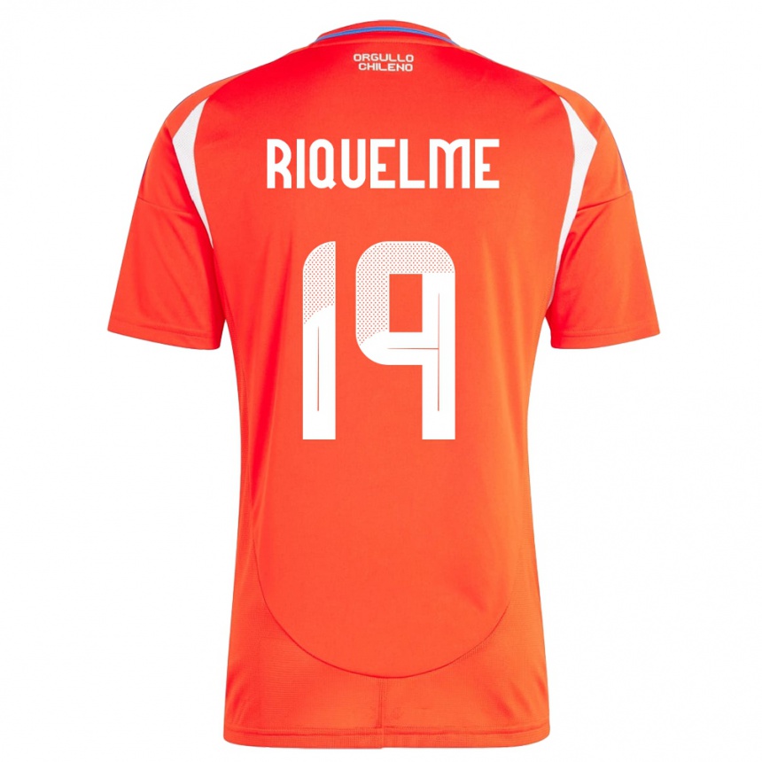 Gyermek Labdarúgás Chile Benjamín Riquelme #19 Piros Hazai Jersey 24-26 Mez Póló Ing