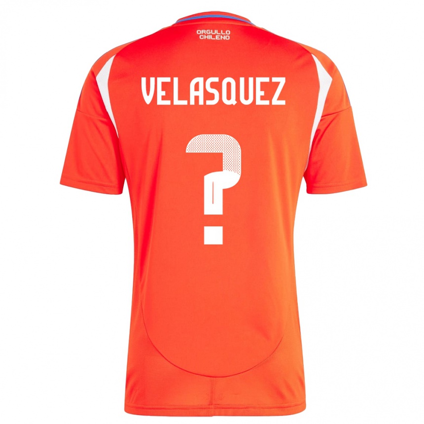 Gyermek Labdarúgás Chile Milovan Velásquez #0 Piros Hazai Jersey 24-26 Mez Póló Ing