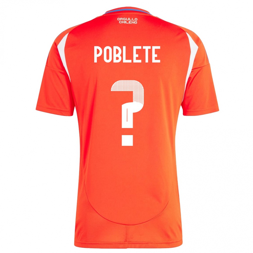 Gyermek Labdarúgás Chile José Poblete #0 Piros Hazai Jersey 24-26 Mez Póló Ing