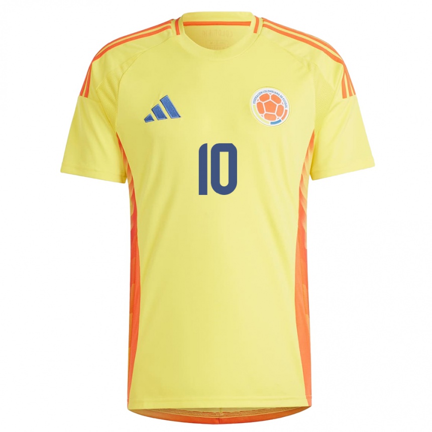 Gyermek Labdarúgás Kolumbia Leicy Santos #10 Sárga Hazai Jersey 24-26 Mez Póló Ing