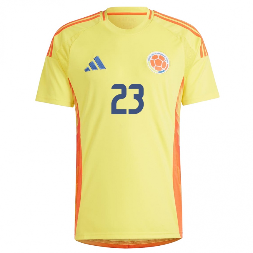 Gyermek Labdarúgás Kolumbia Josen Escobar #23 Sárga Hazai Jersey 24-26 Mez Póló Ing