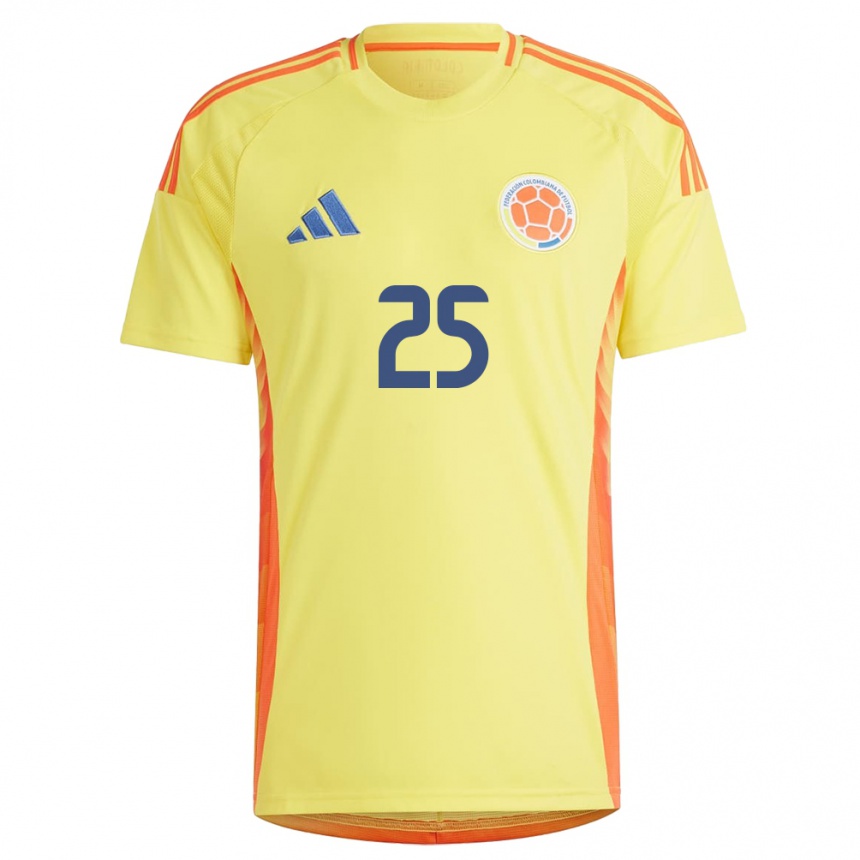 Gyermek Labdarúgás Kolumbia Álvaro Montero #25 Sárga Hazai Jersey 24-26 Mez Póló Ing