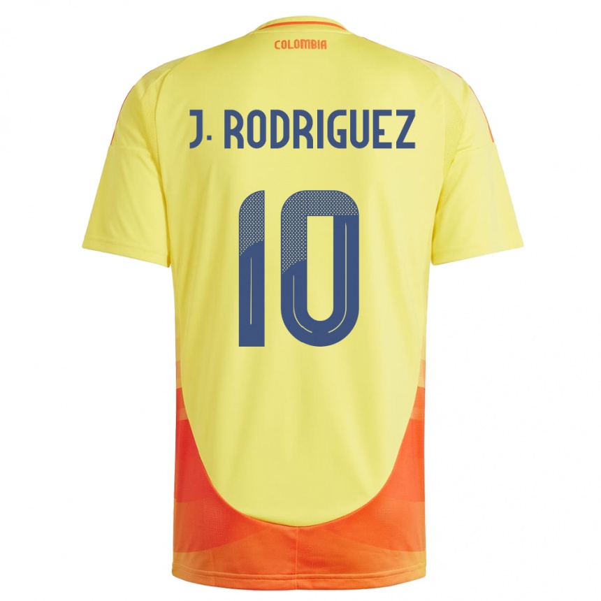 Gyermek Labdarúgás Kolumbia James Rodríguez #10 Sárga Hazai Jersey 24-26 Mez Póló Ing