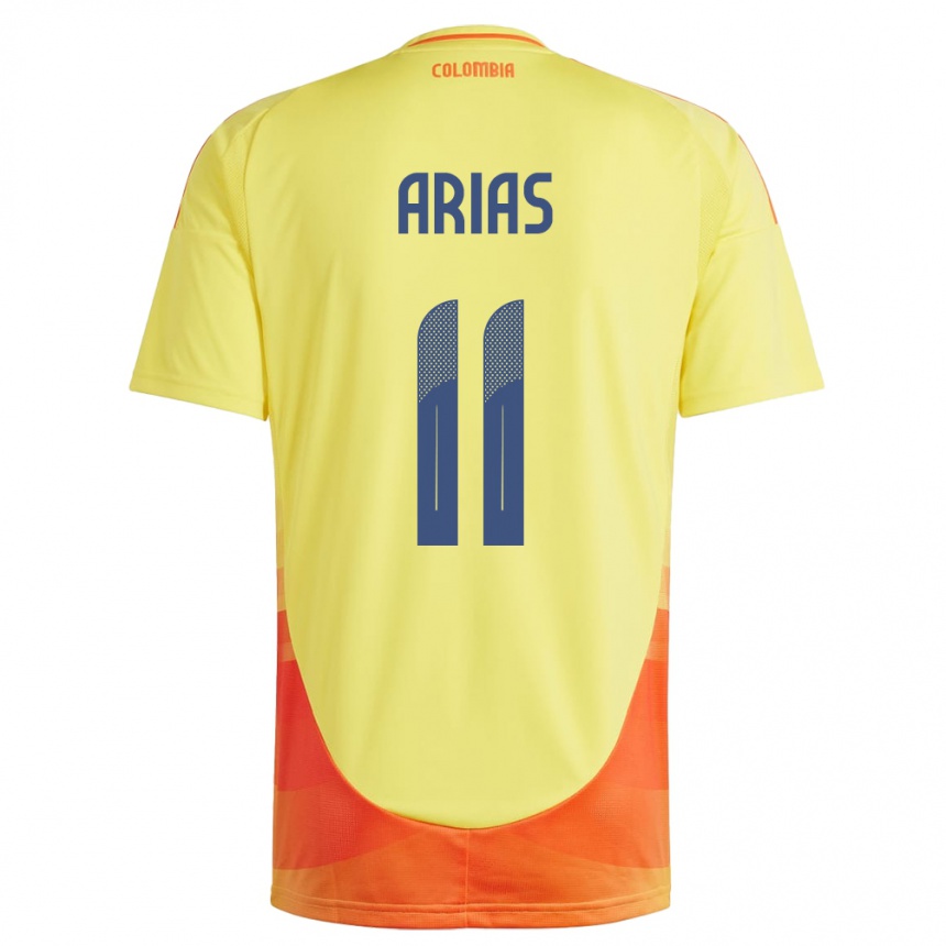 Gyermek Labdarúgás Kolumbia Jhon Arias #11 Sárga Hazai Jersey 24-26 Mez Póló Ing