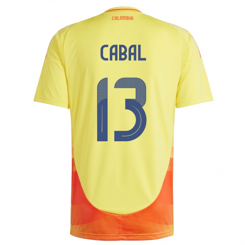 Gyermek Labdarúgás Kolumbia Juan Cabal #13 Sárga Hazai Jersey 24-26 Mez Póló Ing