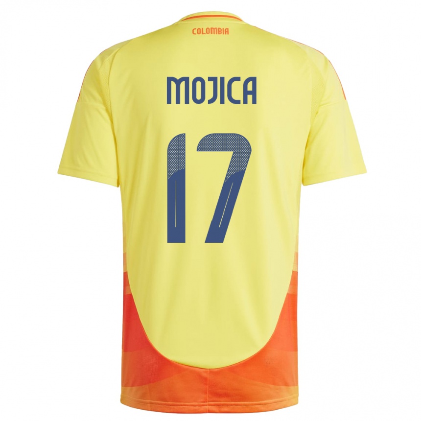 Gyermek Labdarúgás Kolumbia Johan Mojica #17 Sárga Hazai Jersey 24-26 Mez Póló Ing