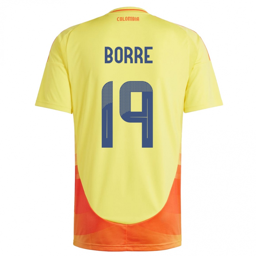 Gyermek Labdarúgás Kolumbia Rafael Borré #19 Sárga Hazai Jersey 24-26 Mez Póló Ing