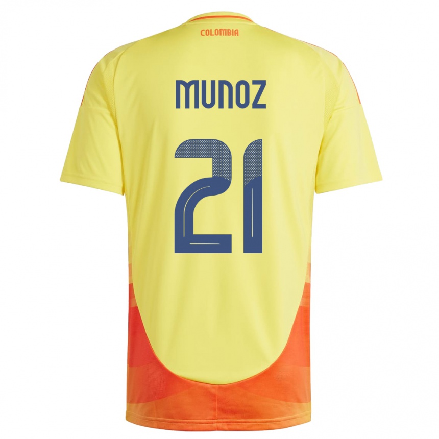 Gyermek Labdarúgás Kolumbia Daniel Muñoz #21 Sárga Hazai Jersey 24-26 Mez Póló Ing