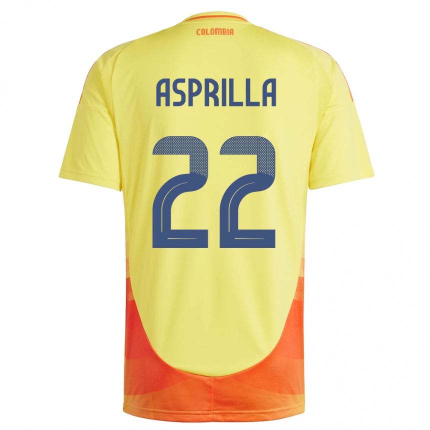 Gyermek Labdarúgás Kolumbia Yáser Asprilla #22 Sárga Hazai Jersey 24-26 Mez Póló Ing