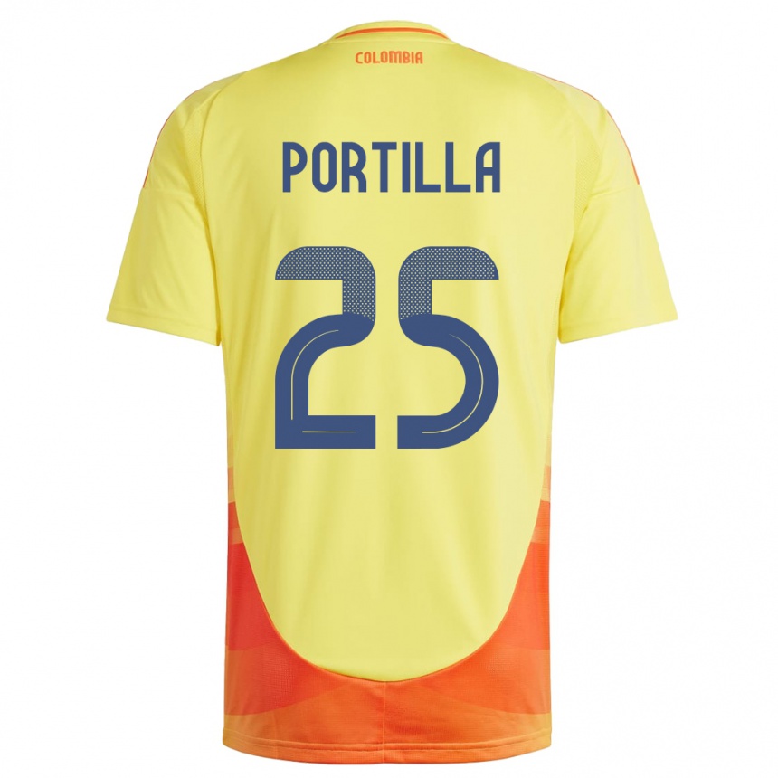 Gyermek Labdarúgás Kolumbia Juan Portilla #25 Sárga Hazai Jersey 24-26 Mez Póló Ing