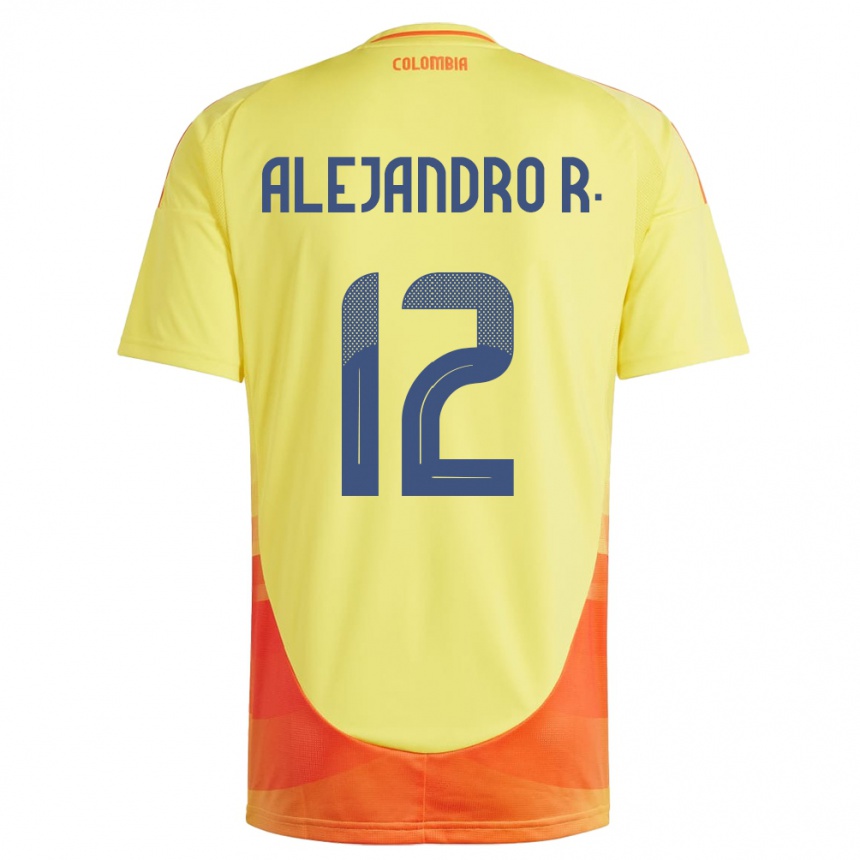 Gyermek Labdarúgás Kolumbia Alejandro Rodríguez #12 Sárga Hazai Jersey 24-26 Mez Póló Ing