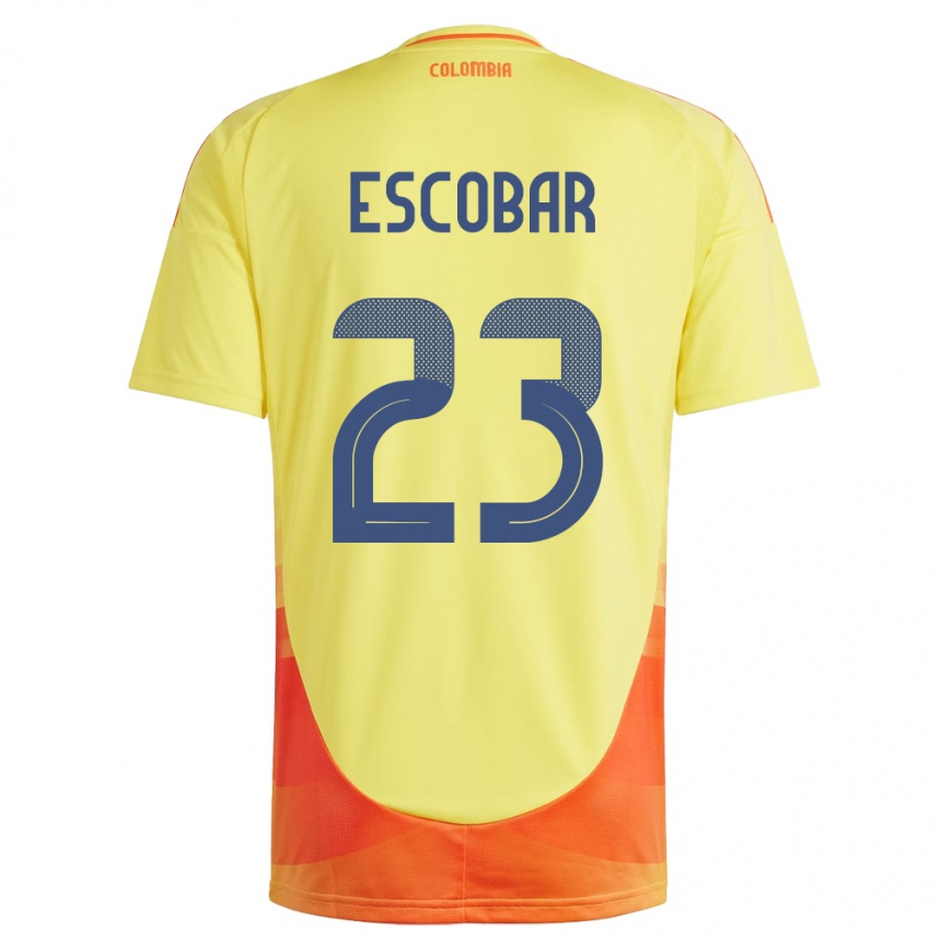 Gyermek Labdarúgás Kolumbia Josen Escobar #23 Sárga Hazai Jersey 24-26 Mez Póló Ing