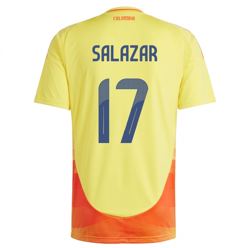 Gyermek Labdarúgás Kolumbia Andrés Salazar #17 Sárga Hazai Jersey 24-26 Mez Póló Ing