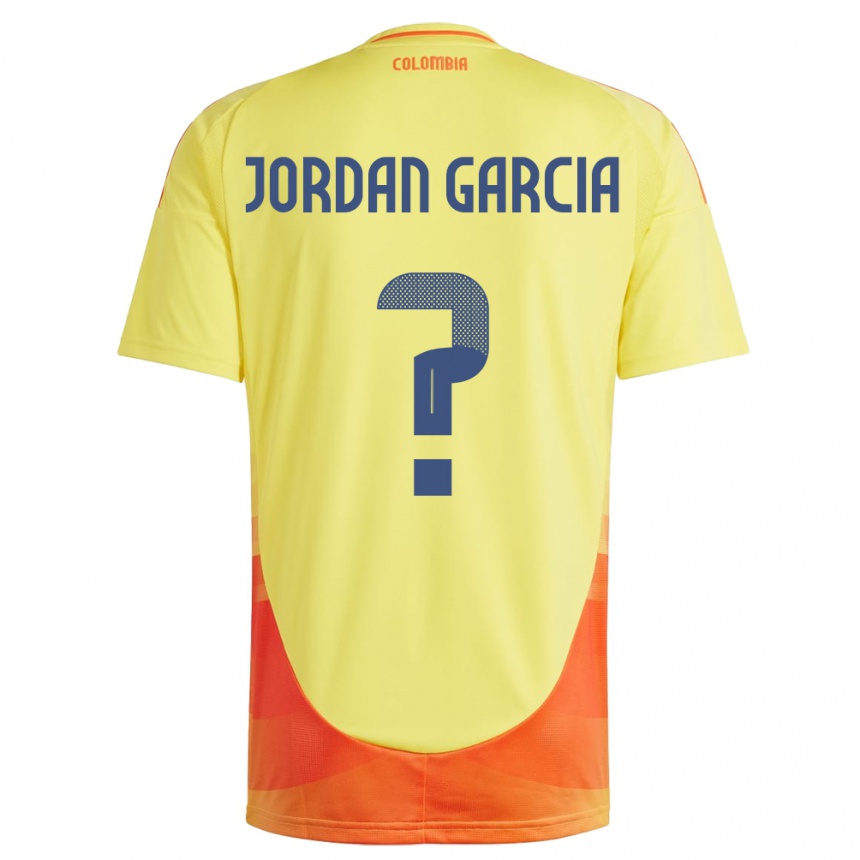 Gyermek Labdarúgás Kolumbia Jordan García #0 Sárga Hazai Jersey 24-26 Mez Póló Ing