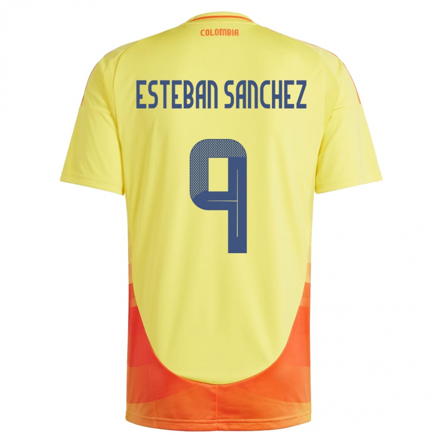 Gyermek Labdarúgás Kolumbia Juan Esteban Sánchez #9 Sárga Hazai Jersey 24-26 Mez Póló Ing