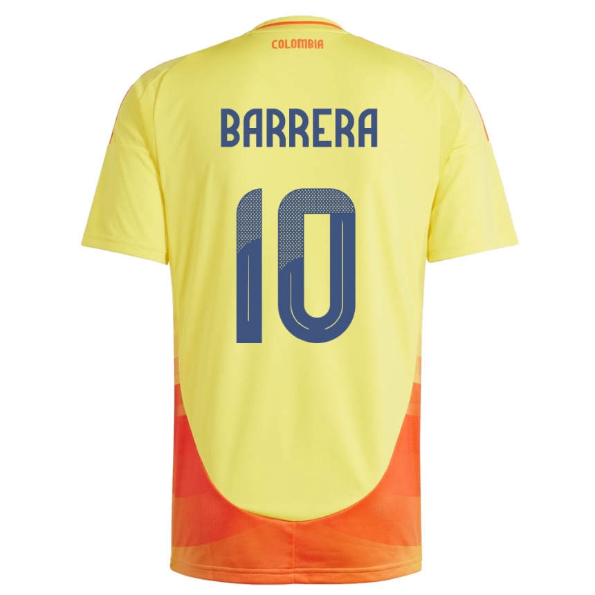 Gyermek Labdarúgás Kolumbia Jordan Barrera #10 Sárga Hazai Jersey 24-26 Mez Póló Ing