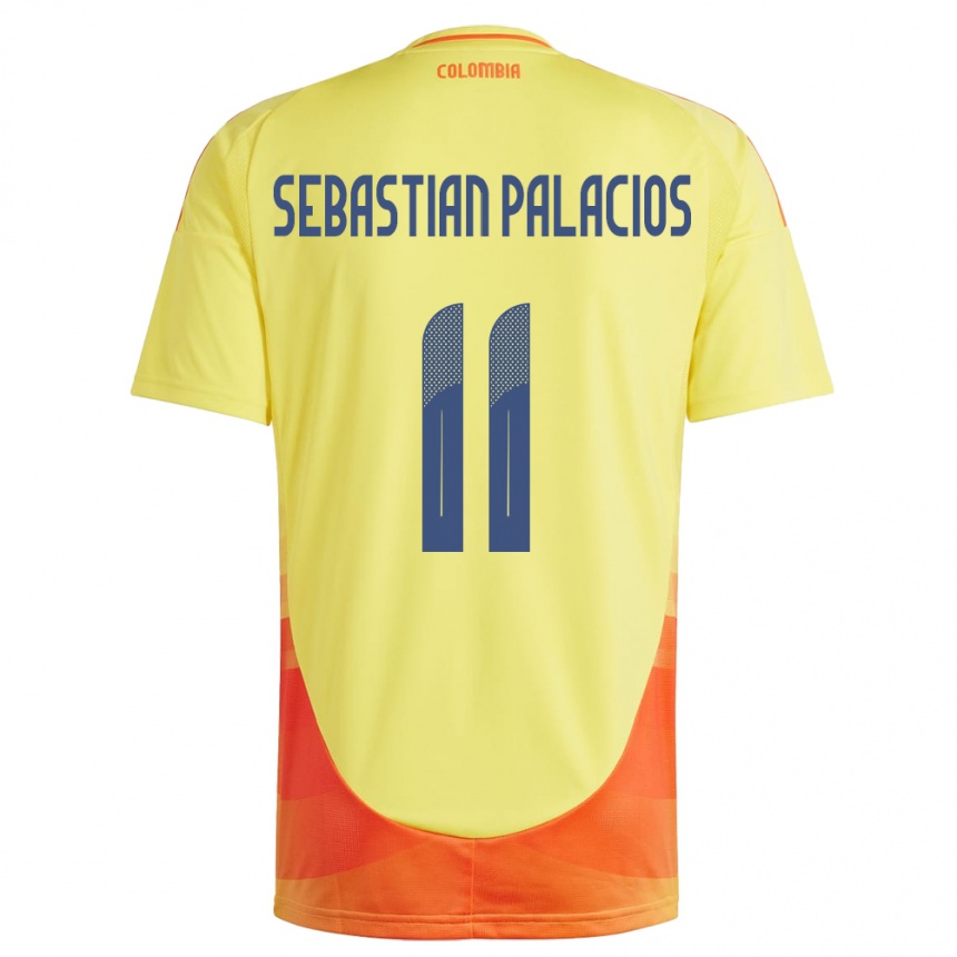 Gyermek Labdarúgás Kolumbia Juan Sebastián Palacios #11 Sárga Hazai Jersey 24-26 Mez Póló Ing