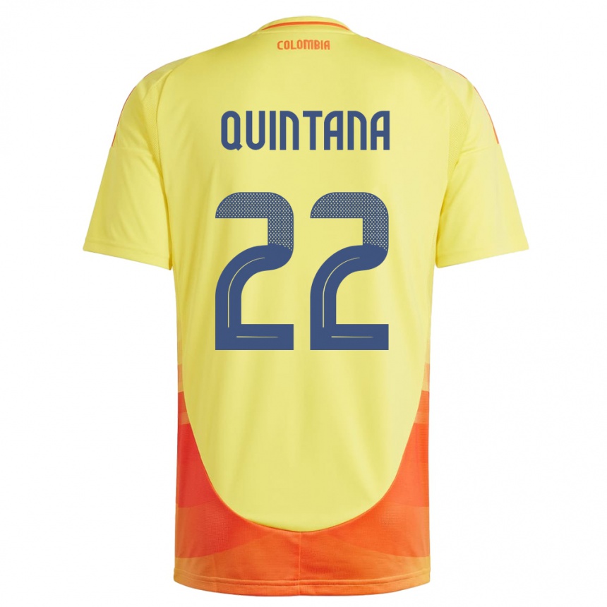 Gyermek Labdarúgás Kolumbia Breiner Quintana #22 Sárga Hazai Jersey 24-26 Mez Póló Ing