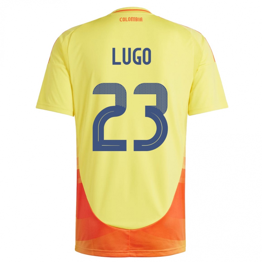 Gyermek Labdarúgás Kolumbia Michelle Lugo #23 Sárga Hazai Jersey 24-26 Mez Póló Ing