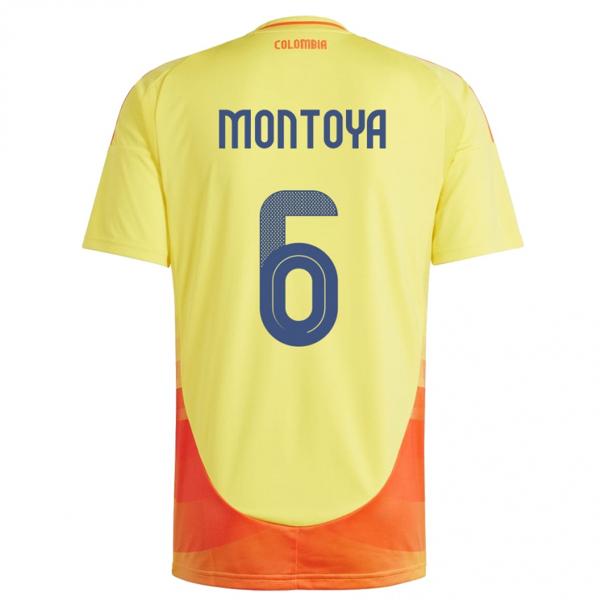 Gyermek Labdarúgás Kolumbia Daniela Montoya #6 Sárga Hazai Jersey 24-26 Mez Póló Ing