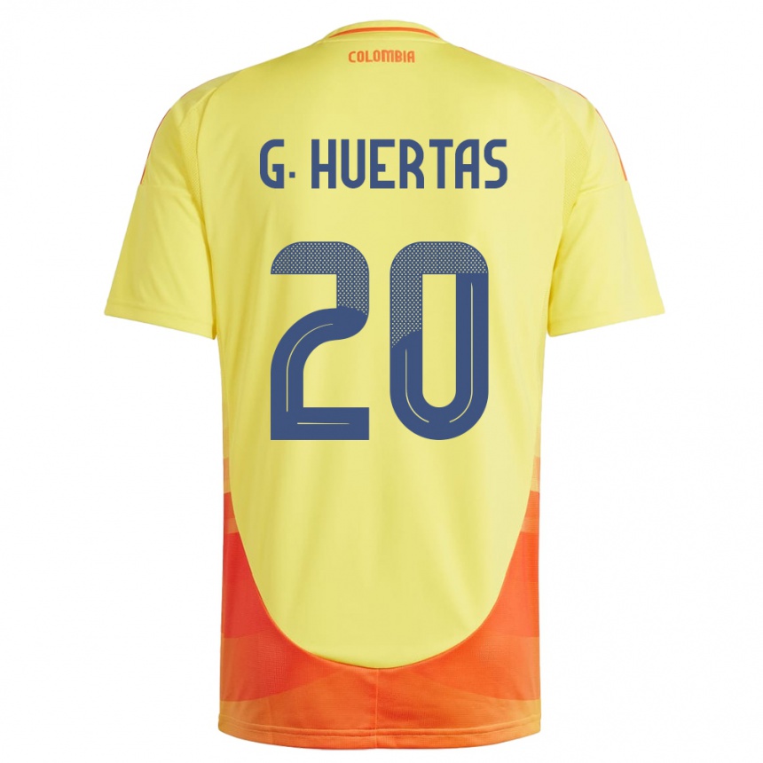 Gyermek Labdarúgás Kolumbia Gabriela Huertas #20 Sárga Hazai Jersey 24-26 Mez Póló Ing