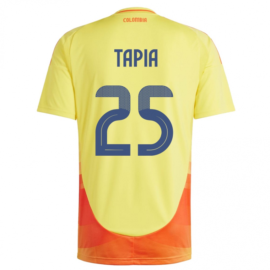 Gyermek Labdarúgás Kolumbia Katherine Tapia #25 Sárga Hazai Jersey 24-26 Mez Póló Ing