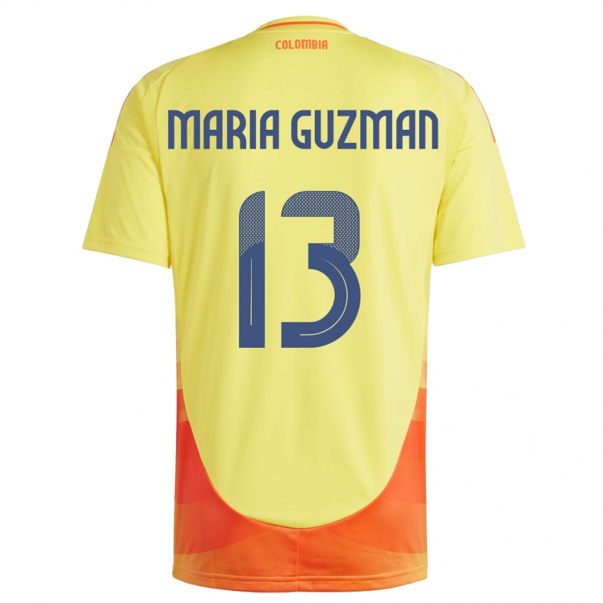 Gyermek Labdarúgás Kolumbia Ana María Guzmán #13 Sárga Hazai Jersey 24-26 Mez Póló Ing