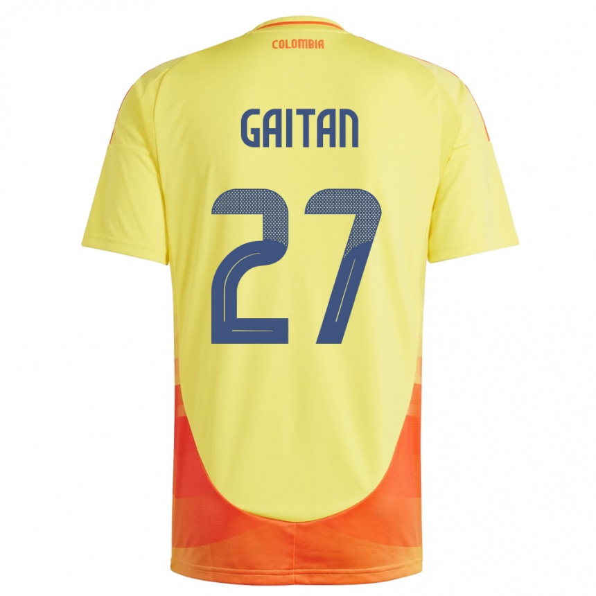 Gyermek Labdarúgás Kolumbia Natalia Gaitán #27 Sárga Hazai Jersey 24-26 Mez Póló Ing