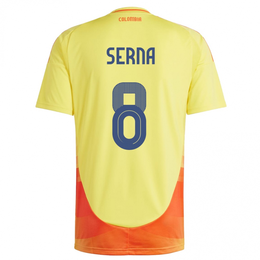 Gyermek Labdarúgás Kolumbia Liced Serna #8 Sárga Hazai Jersey 24-26 Mez Póló Ing