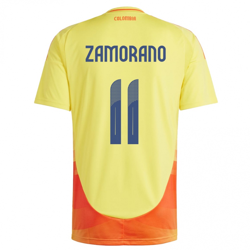 Gyermek Labdarúgás Kolumbia Mariana Zamorano #11 Sárga Hazai Jersey 24-26 Mez Póló Ing