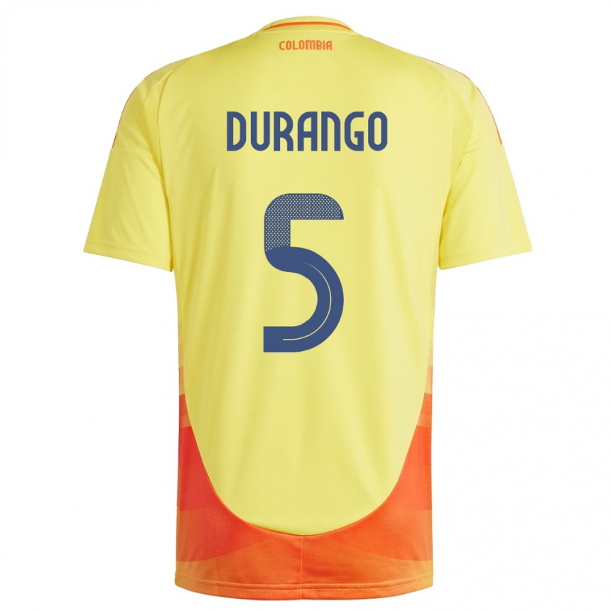 Gyermek Labdarúgás Kolumbia Lorena Durango #5 Sárga Hazai Jersey 24-26 Mez Póló Ing