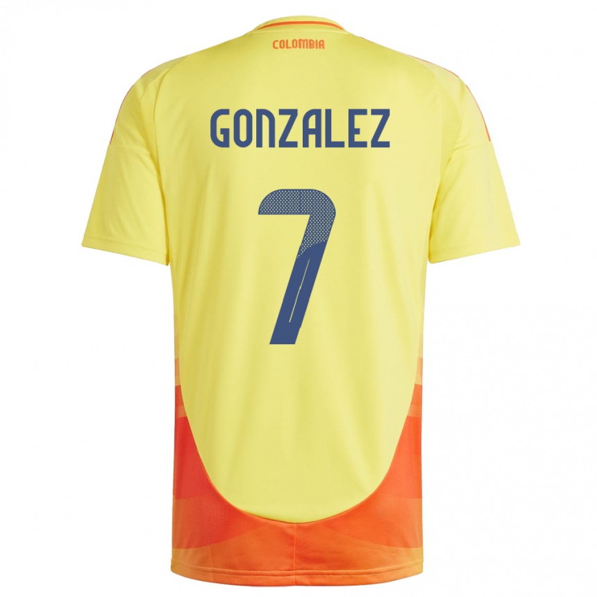 Gyermek Labdarúgás Kolumbia Celis González #7 Sárga Hazai Jersey 24-26 Mez Póló Ing