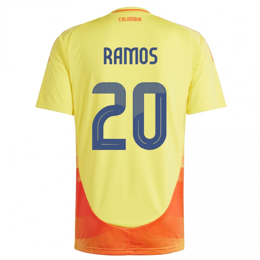 Gyermek Labdarúgás Kolumbia Mónica Ramos #20 Sárga Hazai Jersey 24-26 Mez Póló Ing