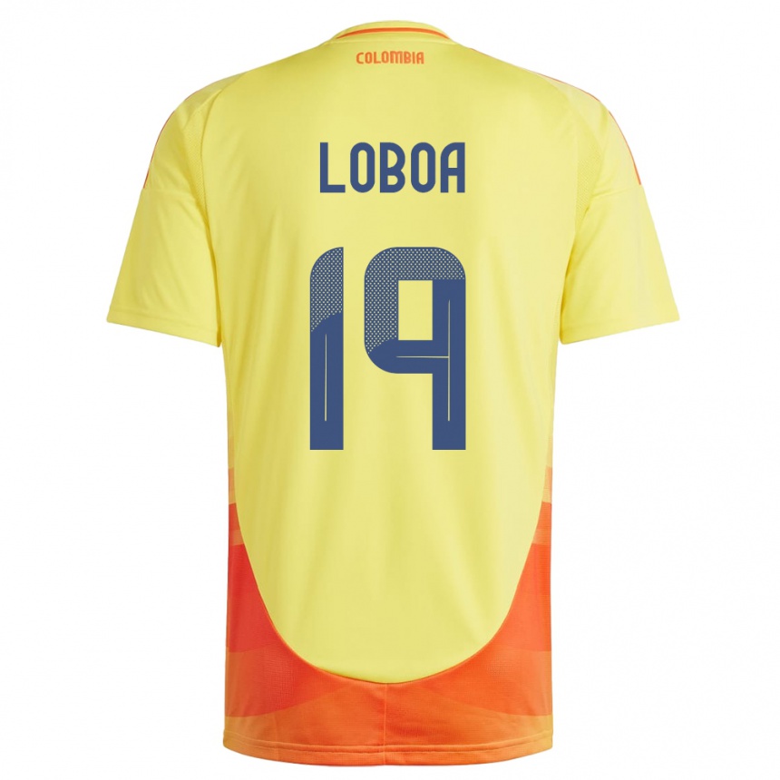 Gyermek Labdarúgás Kolumbia Valerin Loboa #19 Sárga Hazai Jersey 24-26 Mez Póló Ing