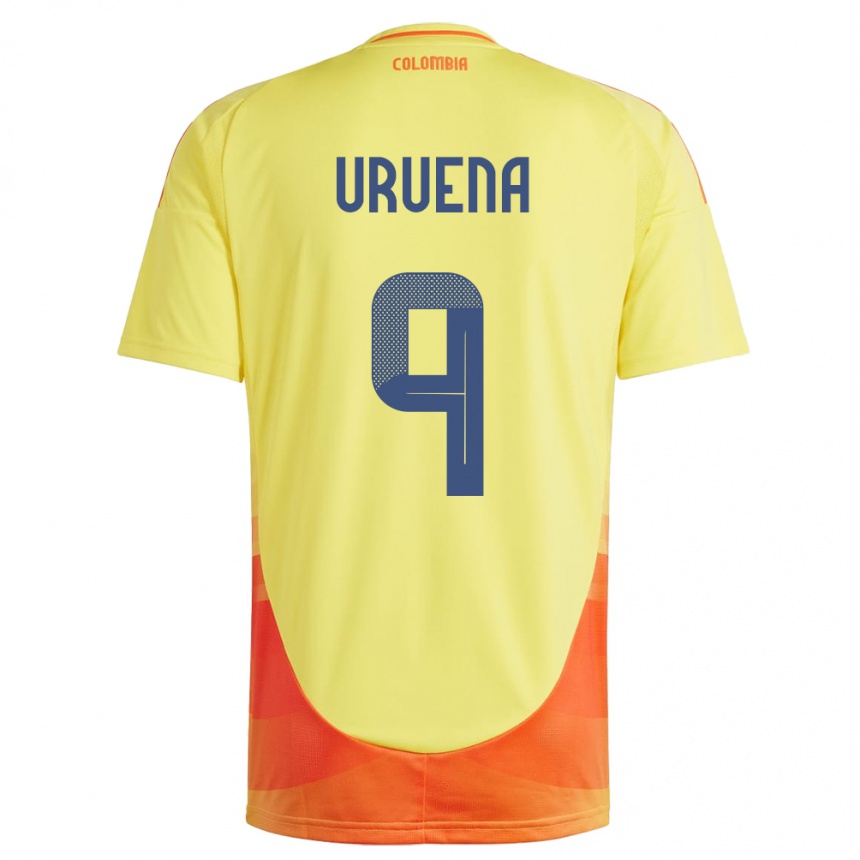 Gyermek Labdarúgás Kolumbia Gabriela Urueña #9 Sárga Hazai Jersey 24-26 Mez Póló Ing