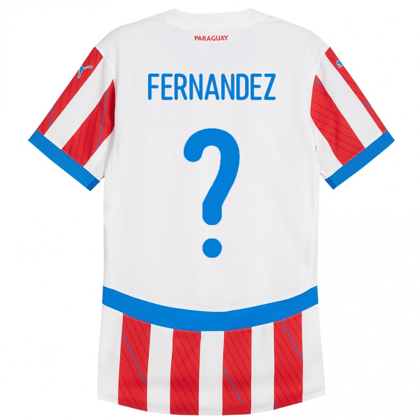 Gyermek Labdarúgás Paraguay Diego Fernández #0 Fehér Piros Hazai Jersey 24-26 Mez Póló Ing