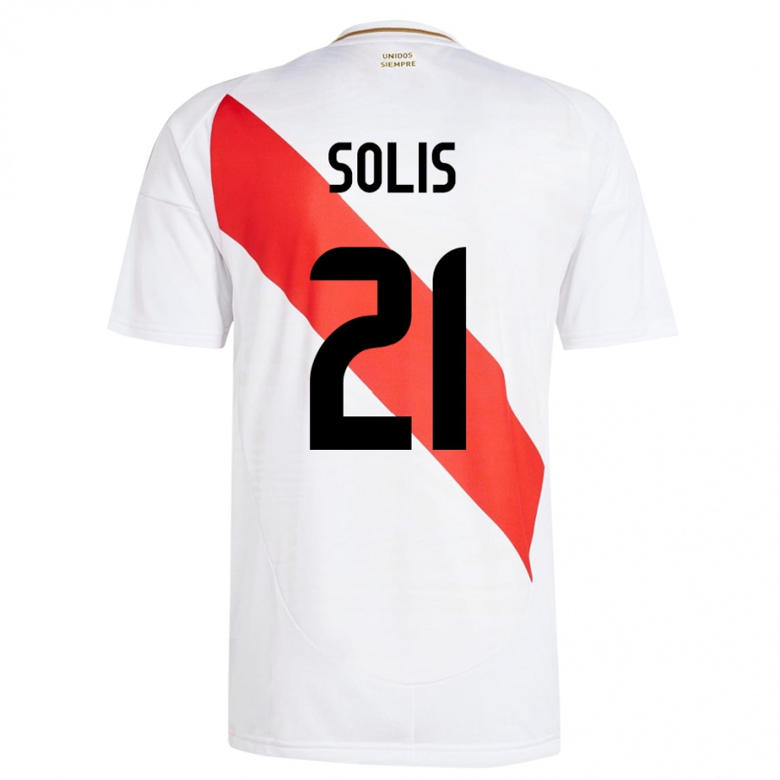 Gyermek Labdarúgás Peru Renato Solís #21 Fehér Hazai Jersey 24-26 Mez Póló Ing